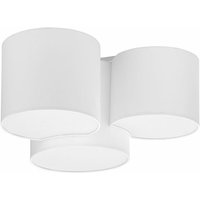 Licht-erlebnisse - Deckenleuchte Stoff l: 54 cm 3-flammig E27 Weiß Deckenlampe Wohnzimmer Schlafzimmer - Weiß von LICHT-ERLEBNISSE