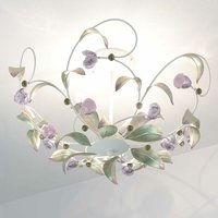 Licht-erlebnisse - Florale Deckenleuchte rose Ø64cm 3-flmg - Weiß, Rosa von LICHT-ERLEBNISSE