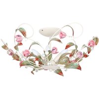 Licht-erlebnisse - Florale Deckenleuchte rose Ø64cm 5-flmg - Weiß, Rosa von LICHT-ERLEBNISSE