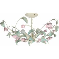 Florale Deckenleuchte summer Ø64cm 3-flmg - Weiß, Rosa von LICHT-ERLEBNISSE