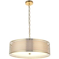 Licht-erlebnisse - Hängelampe Metall E27 ø 56 cm h: max. 168,5 cm in Gold Weiß 3-flammig rund Klassisch Hängeleuchte Licht-erlebnisse - Hängelampe Metall E27 ø 56 cm h: max. 168,5 cm in Gold Weiß 3-flammig rund Klassisch Hängeleuchte von LICHT-ERLEBNISSE