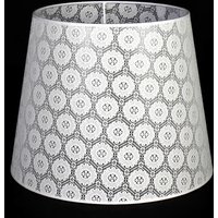 Licht-erlebnisse - Lampenschirm für Stehlampe E27 Weiß Spitze Stoff Textil - Weiß von LICHT-ERLEBNISSE