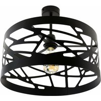 Licht-erlebnisse - Moderne Deckenleuchte Schwarz Metall Ø39cm Ferva von LICHT-ERLEBNISSE