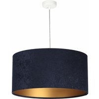 Licht-erlebnisse - Pendelleuchte Blau Gold Stoffschirm 50 cm rund Velours Optik Wohnzimmer Schlafzimmer Licht-erlebnisse - Pendelleuchte Blau Gold Stoffschirm 50 cm rund Velours Optik Wohnzimmer Schlafzimmer von LICHT-ERLEBNISSE