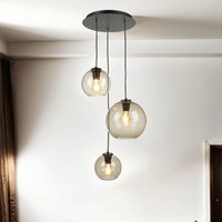 Licht-erlebnisse - Pendelleuchte Rauchglas 3-flammig Kugelschirm E27 verstellbar Esstisch Wohnzimmer Hängelampe Licht-erlebnisse - Pendelleuchte Rauchglas 3-flammig Kugelschirm E27 verstellbar Esstisch Wohnzimmer Hängelampe von LICHT-ERLEBNISSE
