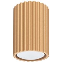 Licht-erlebnisse - Spot Leuchte Decke Aluminium GU10 d: 6,5 cm rund Aufputz in Gold Modern Lampe Deckenspot von LICHT-ERLEBNISSE