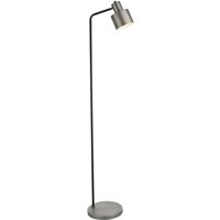 Stehleuchte Metall E27 verstellbar 148 cm in Schwarz Silber gebürstet Retro von LICHT-ERLEBNISSE