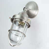 Licht-erlebnisse - Wandlampe Außen aus Messing in Chrom Maritim - Silber satiniert von LICHT-ERLEBNISSE