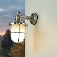 Licht-erlebnisse - Wandlampe Echt-Messing IP64 Außen wetterfest in Nickel Licht-erlebnisse - Wandlampe Echt-Messing IP64 Außen wetterfest in Nickel von LICHT-ERLEBNISSE