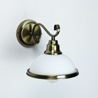 Wandlampe elisett mit Glasschirm Antik - Bronze Antik, Weiß (Bilder zeigen Tag- & Nachtaufnahmen) von LICHT-ERLEBNISSE
