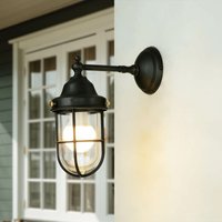 Licht-erlebnisse - Wandleuchte außen Maritim E27 IP44 Messing Glas rostfrei Außenlampe Wand Licht-erlebnisse - Wandleuchte außen Maritim E27 IP44 Messing Glas rostfrei Außenlampe Wand von LICHT-ERLEBNISSE