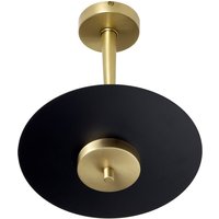 Licht-erlebnisse - led Deckenleuchte Messing Gusseisen rund d: 23 cm in Bronze hell Schwarz 2700 k warmweiß 1150 lm von LICHT-ERLEBNISSE