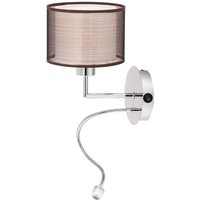 Licht-erlebnisse - led Wandlampe braun mit Leselicht - Braun, Silber von LICHT-ERLEBNISSE