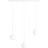 Pendelleuchte Metall Glas E14 h: max. 120 cm Weiß 3-flammig rund Kugel Schirm Modern Hängelampe von LICHT-ERLEBNISSE