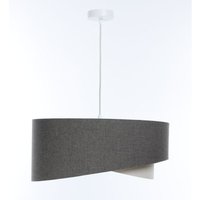 Pendelleuchte Stoff E27 rund Ø 40 cm H: max. 90 cm Weiß Grau Creme Modern von LICHT-ERLEBNISSE