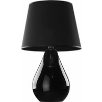 Tischleuchte Schwarz Stoff Glas 67 cm Modern E27 Nachttischlampe Schlafzimmer - Schwarz von LICHT-ERLEBNISSE