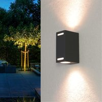 Up Down Wandlampe aalborg Aluminium IP44 eckig von LICHT-ERLEBNISSE