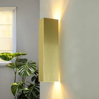 Licht-erlebnisse - Wandlampe Aluminium GU10 Up Down h: 30 cm in Gold 2-flammig eckig Modern Licht-erlebnisse - Wandlampe Aluminium GU10 Up Down h: 30 cm in Gold 2-flammig eckig Modern von LICHT-ERLEBNISSE