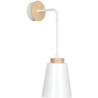 Wandlampe E27 Weiß Metall Holz klein Holz Skandinavisch innen Wandleuchte von LICHT-ERLEBNISSE