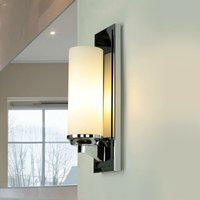 Wandlampe Weiß Chrom IP44 G9 3000 k 320 lm Glas Metall Modern Badezimmerleuchte - Chrom poliert, Weiß von LICHT-ERLEBNISSE