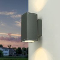 Licht-erlebnisse - Wandlampe außen Aluguss IP54 Anthrazit GU10 Modern Up Down Wandleuchte außen Hof - Anthrazit von LICHT-ERLEBNISSE