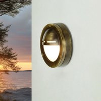 Licht-erlebnisse - Wandlampe außen ø 14 cm G9 IP64 Bullauge Messing Maritim Außenlampe Wand von LICHT-ERLEBNISSE