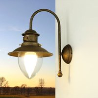 Wandlampe innen Echt-Messing Glas in Bronze E27 Maritim Wohnzimmer Küche Wandleuchte - Bronze Antik matt von LICHT-ERLEBNISSE