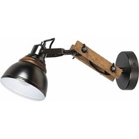 Wandlampe verstellbar E14 Metall Holz Industrial zum Lesen Wandleuchte - Buche, Anthrazit von LICHT-ERLEBNISSE