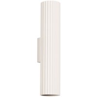 Licht-erlebnisse - Wandleuchte Aluminium 30 cm hoch Creme GU10 2-flammig länglich Modern Wandlampe von LICHT-ERLEBNISSE