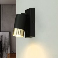 Wandleuchte Aluminium verstellbar in Schwarz Gold GU10 Wandspot von LICHT-ERLEBNISSE