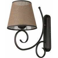 Licht-erlebnisse - Wandleuchte E27 Braun Stoff Metall Rustikal Wandlampe - Braun von LICHT-ERLEBNISSE