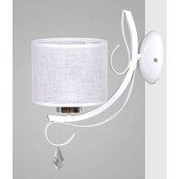 Wandleuchte E27 Weiß Stoff Metall Klassisch Wandlampe Wandleuchte E27 Weiß Stoff Metall Klassisch Wandlampe von LICHT-ERLEBNISSE