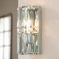 Licht-erlebnisse - Wandleuchte Metall Glas E14 h: 25 cm Chrom länglich Art Déco Kristall Wandlampe von LICHT-ERLEBNISSE
