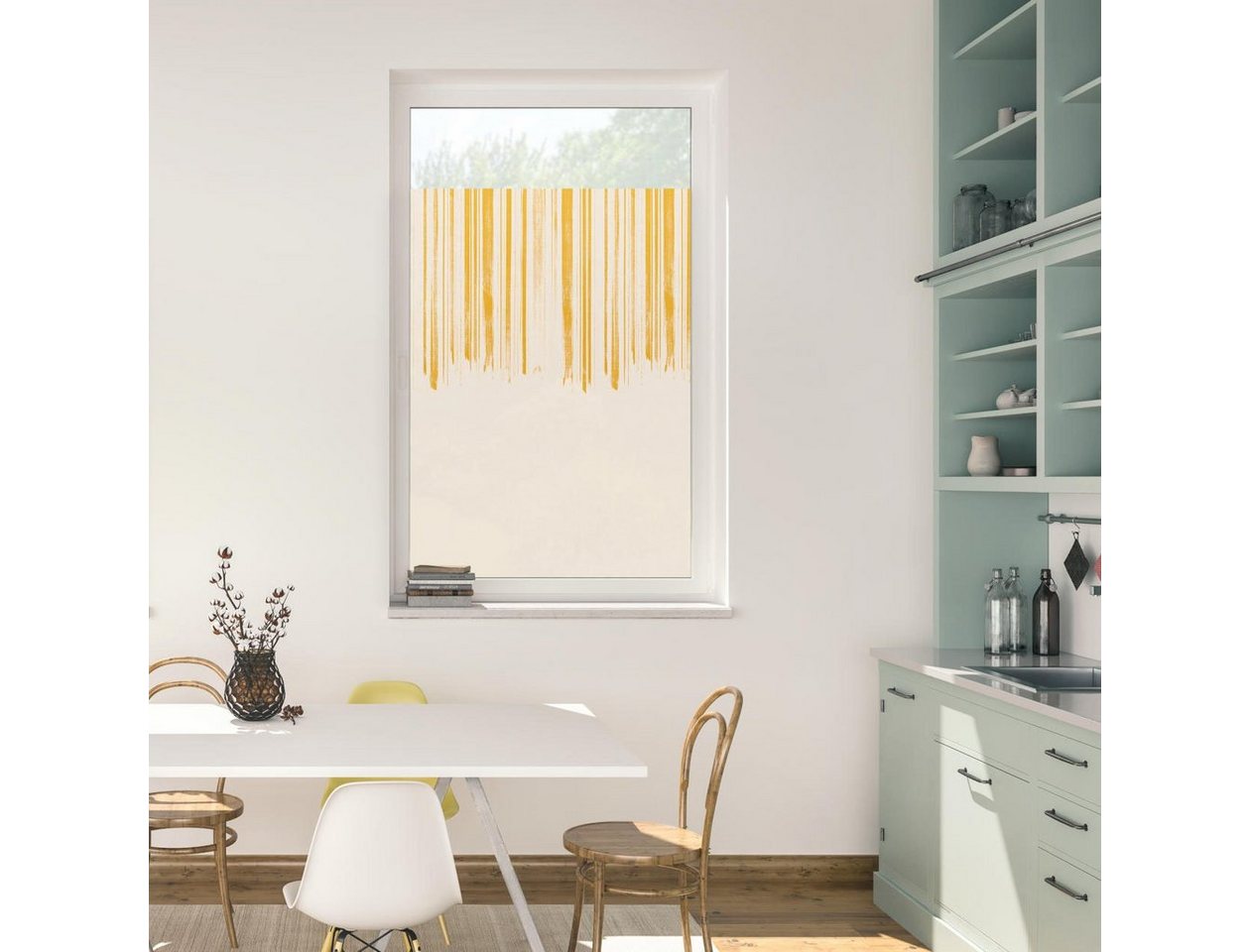 Fensterfolie Fensterfolie selbstklebend, Sichtschutz, Flowing Honey - Gelb, LICHTBLICK ORIGINAL, blickdicht, glatt von LICHTBLICK ORIGINAL