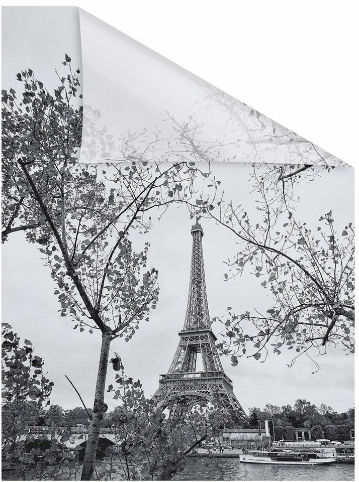 Fensterfolie Paris, LICHTBLICK ORIGINAL, blickdicht, strukturiert, selbstklebend, Sichtschutz von LICHTBLICK ORIGINAL