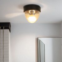 Licht-erlebnisse - Badezimmerlampe IP44 Schwarz E27 Modern Badlampe - Schwarz, Transparent von LICHT-ERLEBNISSE