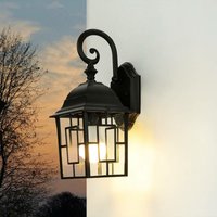Licht-erlebnisse - Wandlaterne außen E27 h: 37 cm aus Aluminium Glas Wandlampe Garten Hof von LICHT-ERLEBNISSE
