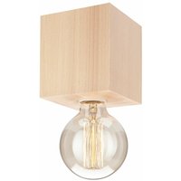 Licht-erlebnisse - Deckenlampe Holz klein Würfel für E27 10,5 cm breit Flur Wohnzimmer - Natur von LICHT-ERLEBNISSE