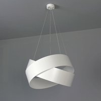 Pendelleuchte Weiß Modern Design Metall E27 Hängelampe Esstisch Wohnzimmer - Weiß, Chrom von LICHT-ERLEBNISSE