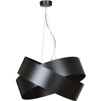 Schwarze Pendelleuchte Metall Modern Design Ø50cm Esstisch Wohnzimmer Lampe Hängend - Schwarz, Chrom von LICHT-ERLEBNISSE
