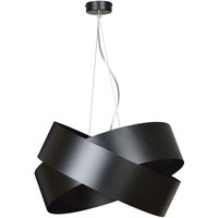 Schwarze Pendelleuchte Metall Modern Design Ø50cm Esstisch Wohnzimmer Lampe Hängend - Schwarz, Chrom von LICHT-ERLEBNISSE