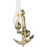 Wandlampe Messing E14 Glas Messing massiv Maritim Wandleuchte - Messing poliert, Transparent von LICHT-ERLEBNISSE