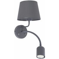 Wandleuchte mit Lesearm Grau 2 Schalter Schlafzimmer Wandlampe - Grau von LICHT-ERLEBNISSE