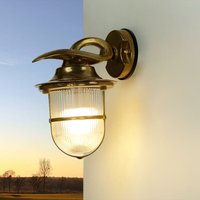 Licht-erlebnisse - Rustikale Außenwandlampe aus Echt-Messing korfu - Messing von LICHT-ERLEBNISSE