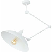 Licht-erlebnisse - Verstellbare Deckenlampe Weiß Metall Küche Esszimmer Retro Design - Weiß von LICHT-ERLEBNISSE