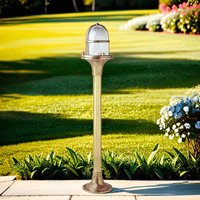 Licht-erlebnisse - Wegeleuchte außen Garten Messing 62 cm IP54 Maritim Stehlampe - Messing, Klar/Transparent von LICHT-ERLEBNISSE