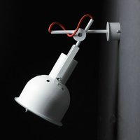 Licht-erlebnisse - Weiße Wandlampe Spot Metall verstellbar E27 industrial - Weiß, Rot von LICHT-ERLEBNISSE