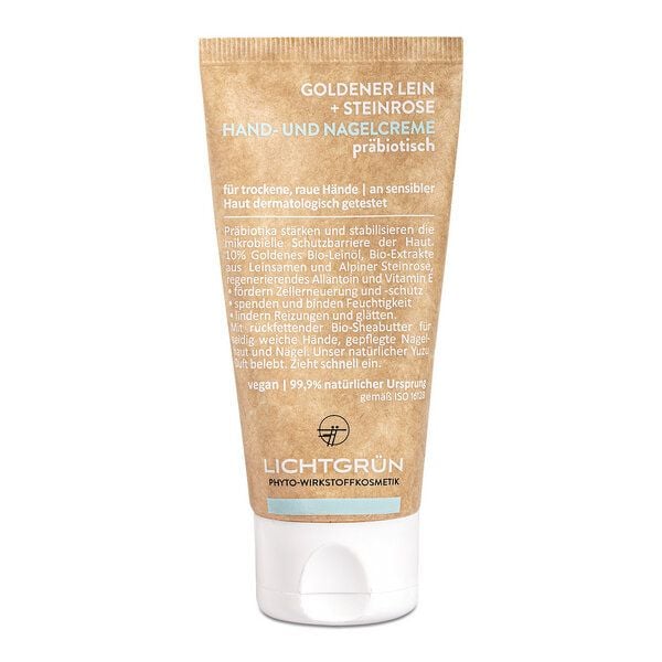 LICHTGRÜN Hand- und Nagelcreme präbiotisch Goldener Lein + Steinrose von LICHTGRÜN