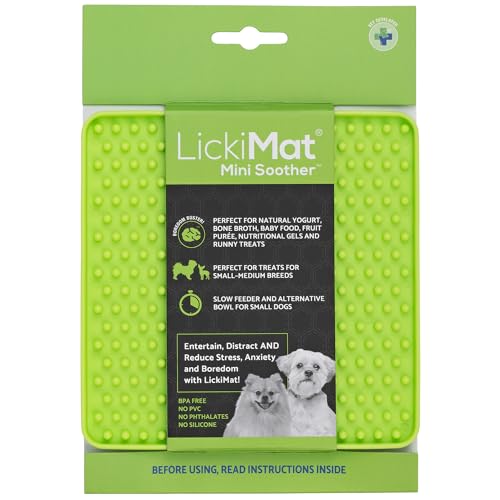 LickiMat Mini Classics – Interaktive Haustier-Futtermatte für Hunde, langsamer Futterspender mit modernem Design, Bereicherung für Familienbindung und Angstlinderung LickiMat Mini Classics – Interaktive Haustier-Futtermatte für Hunde, langsamer Futterspender mit modernem Design, Bereicherung für Familienbindung und Angstlinderung von LICKIMAT