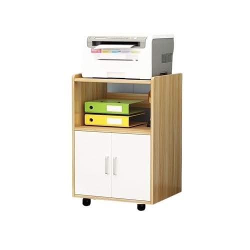 Aktenschränke Abnehmbares Büroregal, Druckerregal, Aktenschrank, mehrstöckiges Lagerregal mit Tür, Schreibtisch-Seitenschrank(Multi-Colored) von LICONG-2020